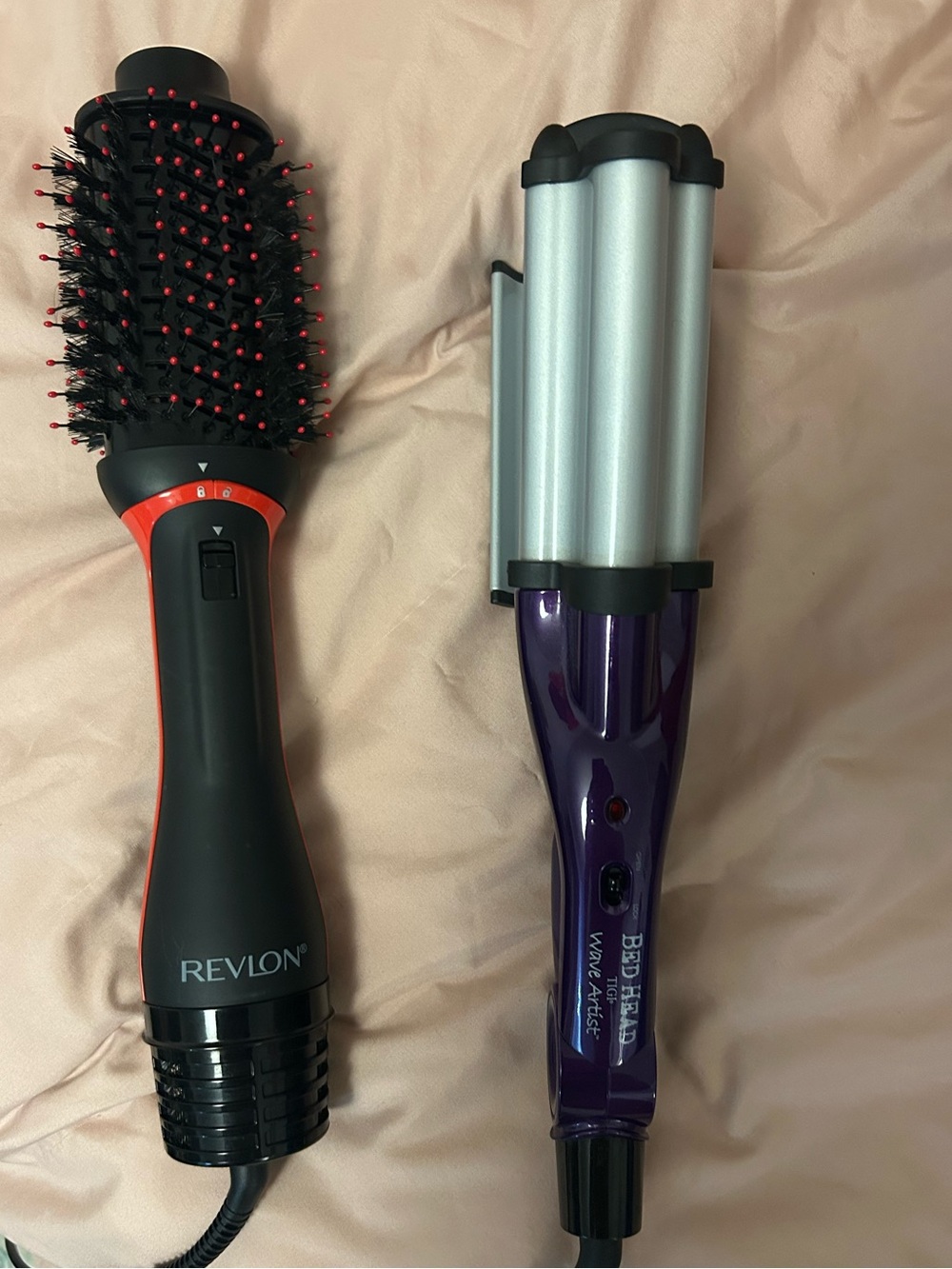 Lot of 2 Revlon & Bed Head Black and Red 2-in-1 Hot Air Brush